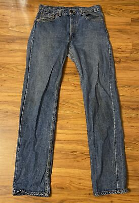 #ad Vintage 90s Levis Jeans Mens 34x34 Blue Made in USA Light Wash 505 $27.75
