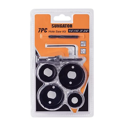 #ad Hole Saw Set 7 Piece Hole Saw Kit. 1 1 4quot; 1 1 2quot; 2quot; and 2 1 8quot; Hole Saw D... $17.55