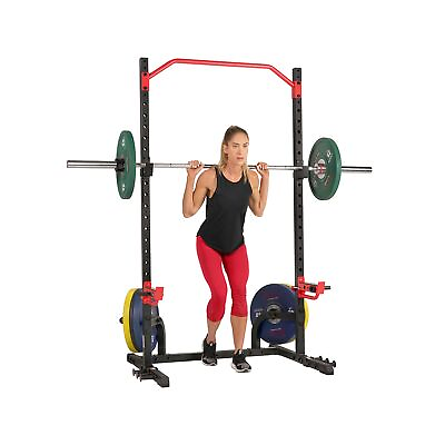 #ad Sunny Health amp; Fitness Multifunctional Adjustable Upright Bench Press Squat R... $251.21
