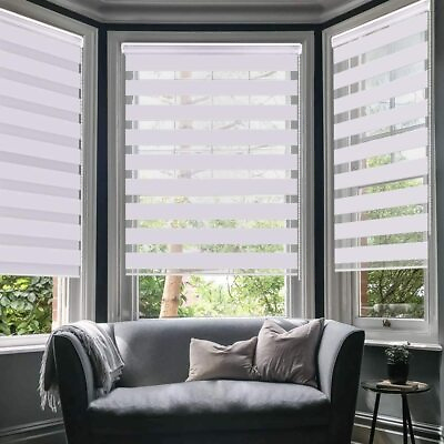 LUCKUP Horizontal Window Shade Blind Zebra Dual Roller Blinds Day and Night $47.99