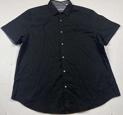 #ad Robert Graham Classic Fit Black Paisley Short Sleeve Button Down Shirt 2XL $27.49