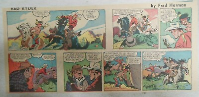 #ad Red Ryder Sunday Page by Fred Harman from 2 10 1952 Third Page Size Western $3.00