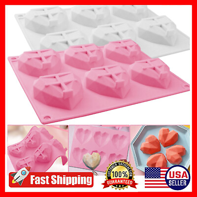 #ad Valentine#x27;s Day Silicone 3D Heart Shape Cake Mold Fondant Chocolate Baking Mould $1.99