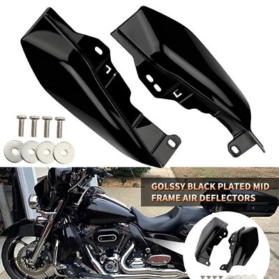 #ad Black Mid Frame Air Deflector Heat Shield For Harley Touring Electra Road Glide $14.95