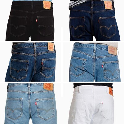 #ad Levis Mens 501 Original Fit Denim Jeans Straight Leg Button Fly 100% Cotton $49.13