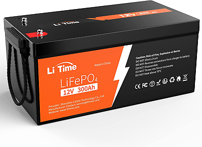 #ad 12V 300Ah Lithium Lifepo4 Battery Built In 200A BMS Max 2560W Power Output Ea $1236.99
