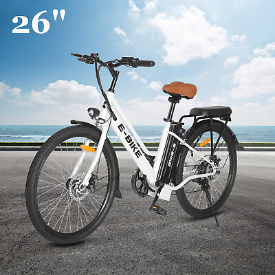 #ad Ebike 26quot; 500W 36V Electric Folding Bike Bicycle Fat Tire 20mph E Bike White $463.99