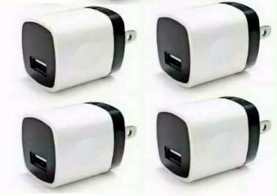 4x White 1A USB Power Adapter AC Home Wall Charger US Plug FOR iPhone 5 6 7 8 $5.99