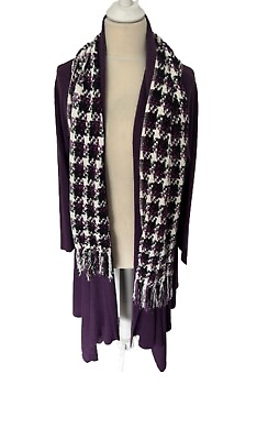 #ad Mia Moda Mauve Purple Long Cardigan And Scarf Size XL GBP 2.54