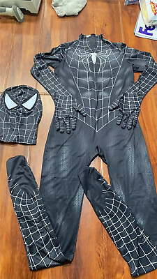 #ad #ad Black Amazing Spiderman Jumpsuit Venom Spandex 3D Suit Cosplay Costume Halloween $26.59