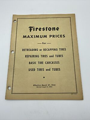 #ad Firestone 1945 Tire Retread amp; Repair Max Price Information Sheet Ephemera $17.99