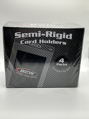 #ad BCW Semi Rigid Card Holders #1 Box with 4 Packs of 50 Sleeves 200 Total $21.94