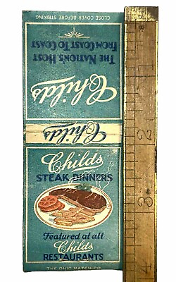 #ad Rare Child#x27;s Steak Restaurant Advertising Matchbook Early 1930s Ohio Match Co US $19.99