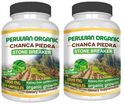 #ad Chanca Piedra 2 bottles 240 caps 1800 mg Peruvian organic material Stone Breaker $16.98