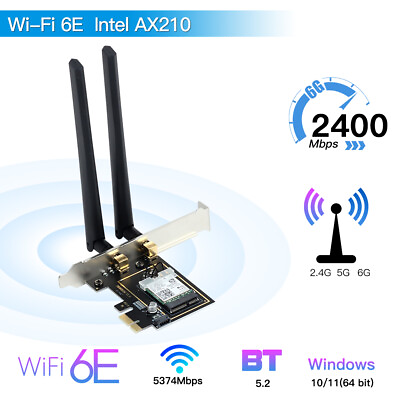 PCIE WiFi 6E Intel AX210NGW 802.11AX WiFi Adapter Bluetooth 5.2 Card for Desktop $29.58