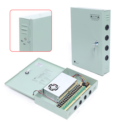#ad For CCTV Security Camera 18 CH Channels Power Supply Distribution Box DC 12V 20A $23.75