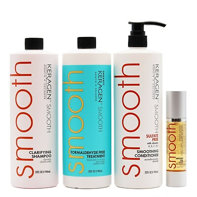 #ad Keragen Smooth Complet Keratin Treatment Formaldehyde Free Clarifying Shampoo Co $79.89