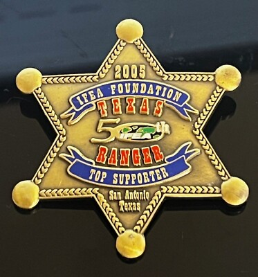 #ad Texas Ranger IFEA Foundation Top Supporter San Antonio 50 year badge Pin $7.64