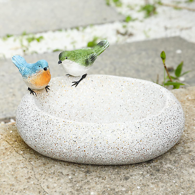 #ad Bird Baths for Outdoors Antique Outdoor Garden Bird Bath Resin Birdbath Bowl wi $46.06