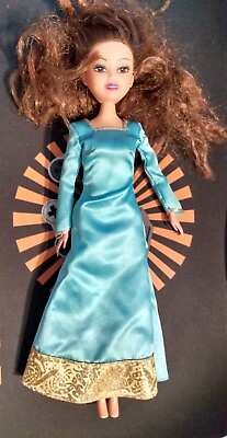 #ad Dress Up Doll With Brown Hair amp; Brown Hair And Beautiful Blue Dress $10.00