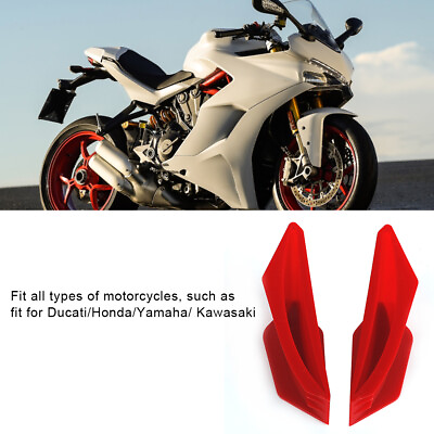 #ad 1 Pair Motorcycle Winglet Aerodynamic Wing Kit Fits For Red ECA $10.46