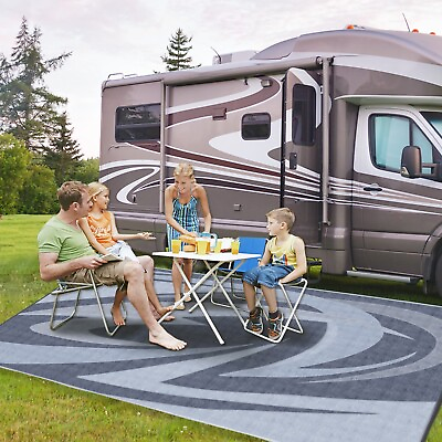 #ad EEZ RV Products 9#x27;x18#x27;FT Heavy Duty Reversible Durable Outdoor Patio RVing Mats $135.00