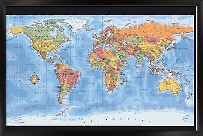 #ad Map World Time Zones 14x22 Poster $54.99