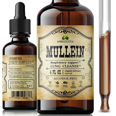 #ad Mullein Leaf Extract 4oz Organic Verbascum Thapsus Liquid $24.99