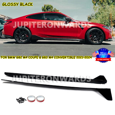 #ad 2X Side Skirt For BMW G82 M4 CSL Coupe G83 M4 Competition Convertible 2021 2024 $180.49