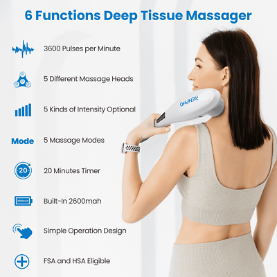 #ad Rechargeable Hand Held Deep Tissue Massager Electric Percussion Massage $75.39