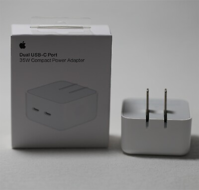 #ad NEW SEALED Apple 35W Dual USB C Port Compact Power Adapter Charger Orginal OEM $23.69