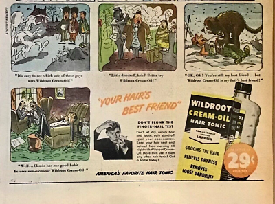 #ad 1952 Sunday comic ad page for Wildroot Cream Oil ghost winter robot cartoons $3.95