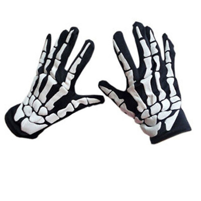 #ad Halloween Full Skeleton Horror Gloves Mittens Racing Cycling Keep Warm In Winter $7.90