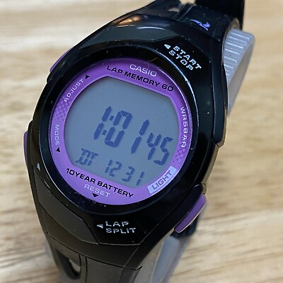 #ad Casio PHYS STR 300 Mod 2575 Lady 50m Digital Quartz Alarm Chrono Watch New Batte $11.33