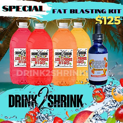 #ad Drink2Shrink Fat Blaster Kit One Full Month Supply With Shrink Drops $125.00
