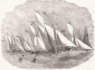 #ad LOWESTOFT. Regatta Review of Yachts;Titania;Coquette;Will Wisp;Novice;Maud 1855 GBP 12.99