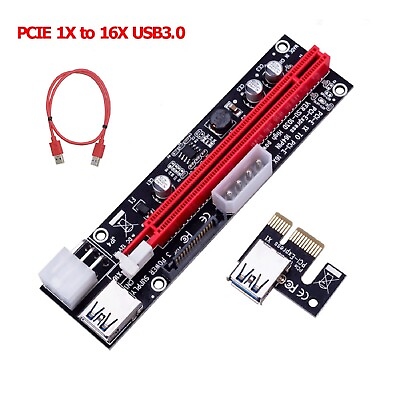 #ad Powered USB3.0 GPU Riser Extender PCI E riser Board PCI E 1X Adapter Card Kit $8.79