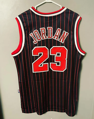 #ad Michael Jordan Retro Vintage Chicago Bulls Jersey Pinstripes Replica $39.99