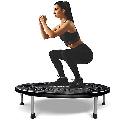 #ad 38quot; Foldable Mini Trampoline Max Load 300lbs Fitness Rebounder with Safety ... $113.85