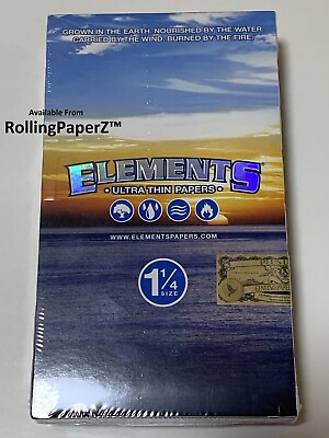 #ad NEW Sealed BOX of 25 packs ELEMENTS 1 1 4 1.25 Ultra Thin Rolling papers $26.88