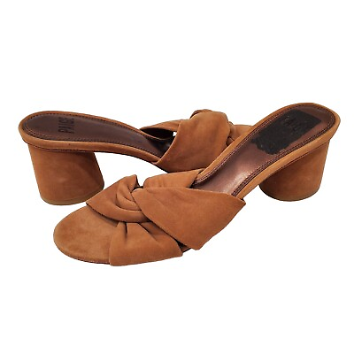 #ad PAIGE Francesca Slip On Brown Suede Slip On Sandal Size 8.5 $99.00