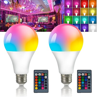 #ad E27 RGB LED Light Bulb 16 Color Changing Magic RGBW Lamp Remote Control Colorful $5.90