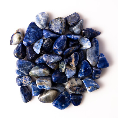 #ad 1 4 lb Tumbled Sodalite Quartz Gemstone Crystals 30 50 Stones Gem Rock Specimens $10.99