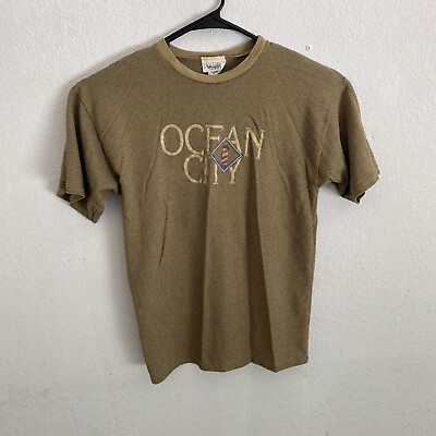 #ad Ocean City T Shirt Brown Vintage Style XL $25.00