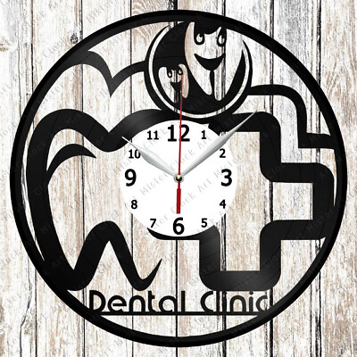 #ad Dental Clinic Vinyl Wall Clock Made Of Vinyl Record Handmade Best Gift 1618 $14.99
