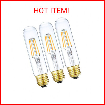 #ad Leools Led Tube Bulb Glass 4W Dimmable Edison T10 Tubular BulbE26 Medium Base F $22.10