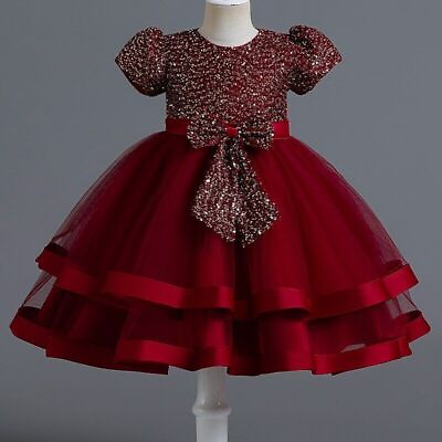 #ad Christmas Dress Children#x27;s Fashion Party Dresses Girls Bowknot Princess Dress $53.97