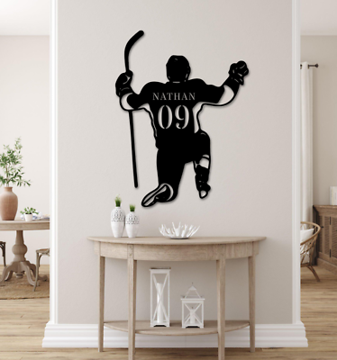 #ad Personalized Hockey Wall Art Hockey Wall Decor Hockey Player Name Sign $112.31