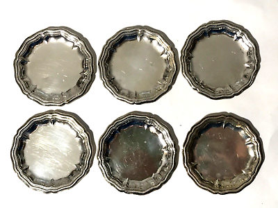 #ad 800 Silver Small Plates Dishes Set 6 $125.00