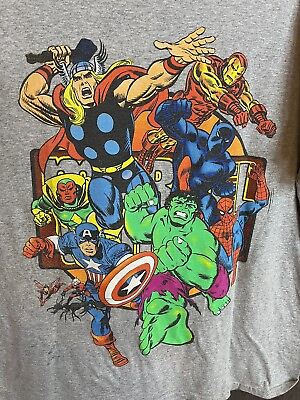 #ad Marvel Avengers Shirt Size Large Mens Comics Iron Man Thor Hulk Captain America $12.99
